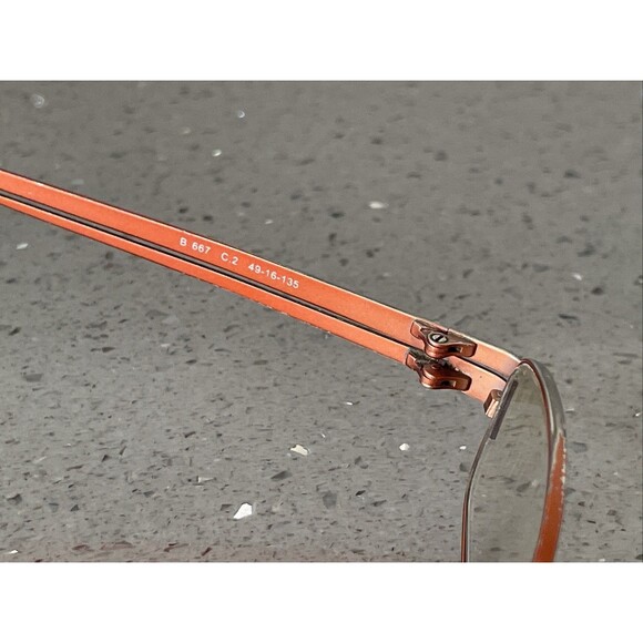 Bertelli B 667 C.2 49-16-135 Orange red  Etch Eyeglasses Frames ONLY rectangle main image 9